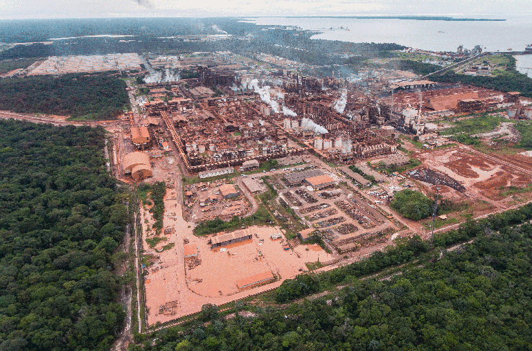 an aerial view of a large industrial area.